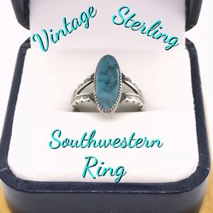 🔥SOLD 925 Vintage Turquoise Southwestern Ring